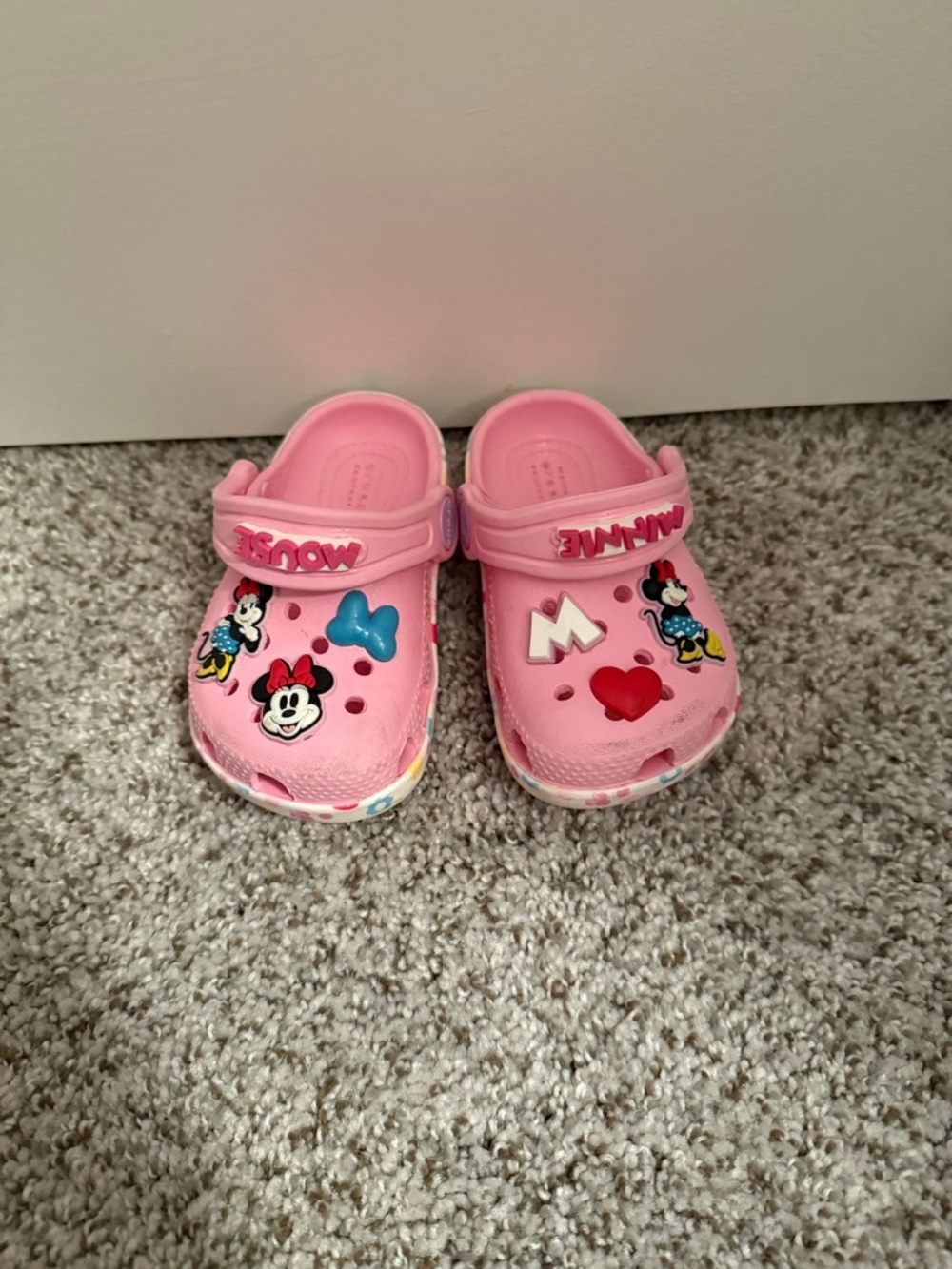 CROCS Pink Kids Clog Sandals with Character Charms